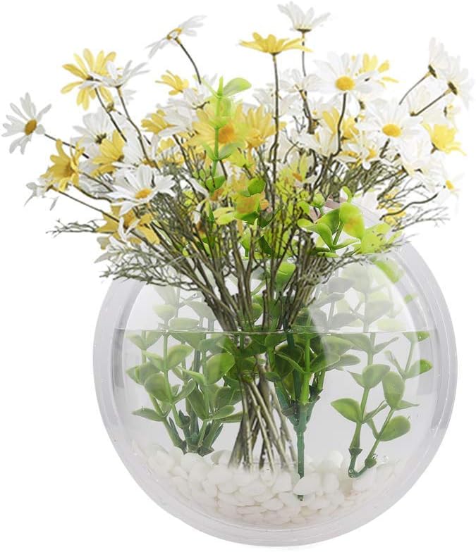 MOTUZP 2PCS Wall Hanging Plant Terrarium, Clear Acrylic Globe Flower Vase for Air Plants Succulents, Wall Mounted Bowl Fish Tank Clear Flower Pot for Succulent Plants, Air Plant