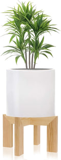 hismocal Wood Plant Stand Indoor/Outdoor for Plants, Large Size Planter Stand Holder,Sturdy and Stable Flower Pot Stand,Fits Most Size Flower Pots In Room (1 Pack-White)