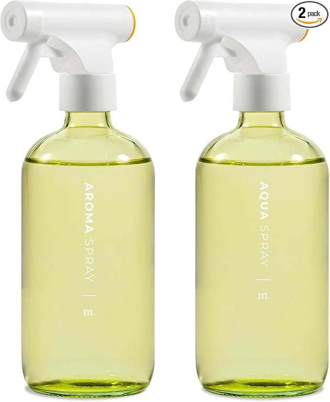 MAISONOVO Kitchen Spray Bottle - 16.9 fl oz Yellow x 2 with 16 Labels