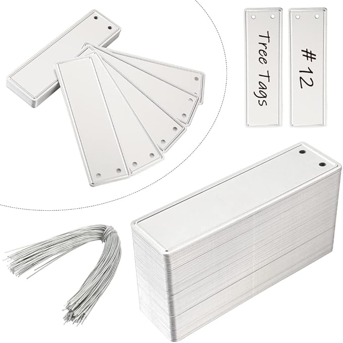 Aluminum Plant Labels - 120PCS Metal Tags with Wires for Plant Markers, Tree Tags, Outdoor Identification and Greenhouse