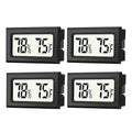 JEDEW 4 Pack Mini Digital Hygrometer Thermometer Gauge, Indoor Outdoor Temperature Humidity Meter for Humidifiers Greenhouse Reptile Plant Humidors, Large LCD Screen, Display in Fahrenheit (℉) (4)