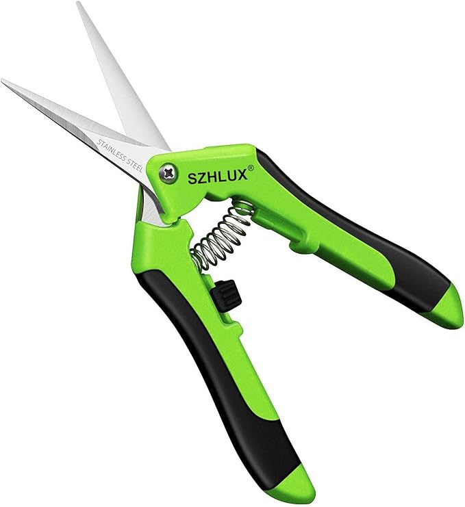SZHLUX 6.5 Inch Gardening Scissors Hand Pruner Pruning Shears (1, Green)