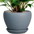 Ceramicfor Ceramic Pot for Plants - 6 Inch Plant Pot Indoor with Drainage Hole and Saucer Decorative Planter for Outdoor Plants Modern Succulent Pots Round Flower Pots Gray