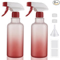 Spray Bottles 16.9oz/500ml Plastic Spray Bottle for Hair Mist/Stream Empty Spray Bottle Heavy Duty Refillable Containers for Cleaning Solutions, Plants Gradient 2 Pack (Red)