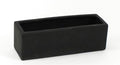 WGVI Long Rectangle Ceramic Planter Vase in Black 12" x 4" x 4"H, Block Rectangular Terrarium Box Pot, Flower Arrangement, Table top Centerpiece, Home Decor Organization Storage Container, 1 Pc.