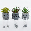 Set of 3 Artificial Succulents Potted Plants Faux Succulents Desk Decoration Fake Mini Plants in Grey Pots Faux Plants Kitchen Shelf Desk Decor Small Bathroom Decor for Shelves