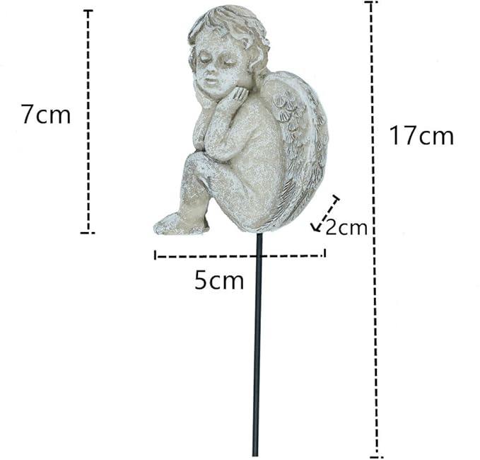 MUAMAX Decorative Angel Garden Stakes Miniature Angel Fairy Garden Angel Small Memorial Statue