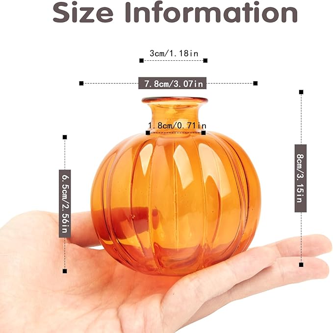 XXXFLOWER Plant Terrarium Propagation Stations Unique Gifts for Women Plant Lovers 3Pcs Pumpkin-Shaped Glass Vase for Tabletop Home Office Garden Decor (Plants NOT Included)