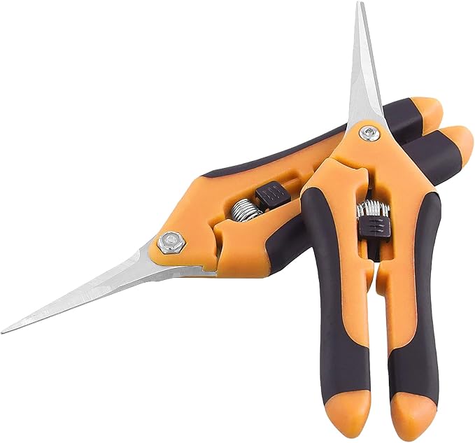 15 PCS 6.5 inch Garden Trimming Scissors, Gardening Hand Pruners with Straight Stainless Steel Precision Blades, Pruning Shears for Flowers Branches Precise Cuts, Orange