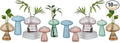 Colorful Mushroom Propagation Stations for Plants: Glasseam 10Pcs Glass Plant Terrarium for Pothos Herbs - Lovely Hydroponic Propagator for Window Table Decor - Unique Gifts for Women