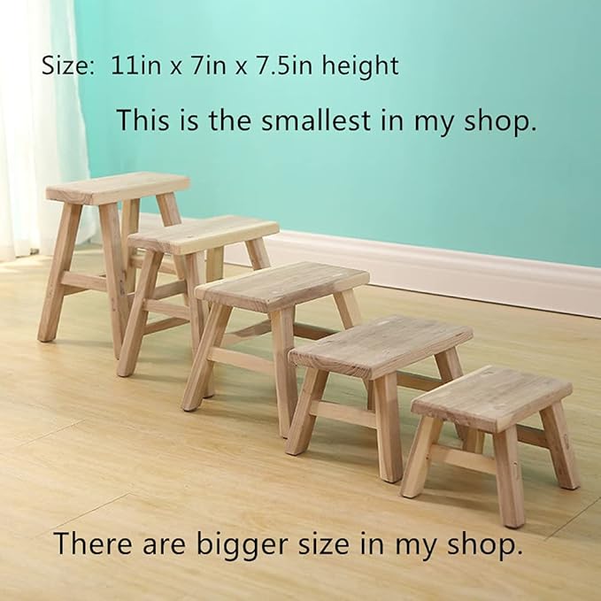 Unfinished Step Stool Footstool Wooden 11 inch for Kids Adults Plant Stand Plant Stand Fishing Stool Wood Small