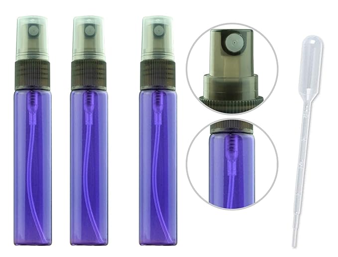 20 Pack Set 10ML Protable Refill Bulk Atomizer Spray Travel Perfume Bottle Hydrating Empty Bottle (Purple)