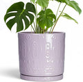 Eightpot 10 Inch Planter, Ceramic Plant Pots for Indoor Outdoor, Round Pot for Plants with Drainage Hole and Sacuer, Boho Plant Pot, Decorative Flower Pots, Living Room Decor, Purple