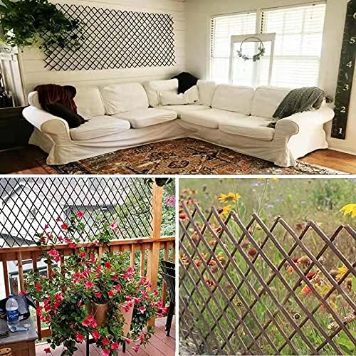 Nature Willow Trellis Expandable Plant Support Plant Climbing Lattices Trellis Willow Expandable Trellis Fence for Climbing Plants Support 36x92 Inch,Double Panel (4)