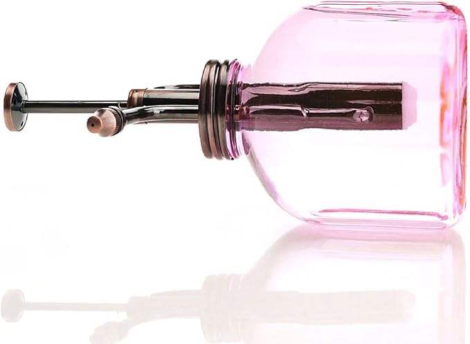 Plant Mister- Pink Glass Bottle & Brass Sprayer (Antique Copper)