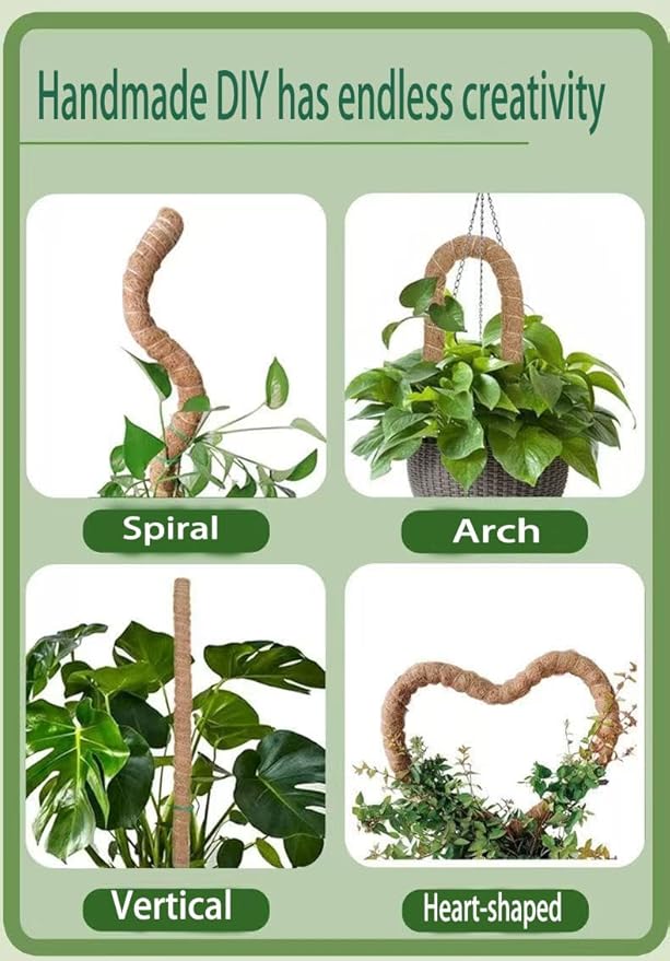 Monstera Plant Support,Bendable Coco Coir Pole for Monstera Plant Supports Indoor Plants, 63 inch Moss Pole Support for Climbing Plants