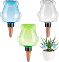 3Pcs Frog Plant Self Watering Globes for Indoor and Outdoor Plastic Water Bulbs Top Fill Plant Watering Globes Slow Release Terracotta Plant Watering Devices System for Plants, Multicolor