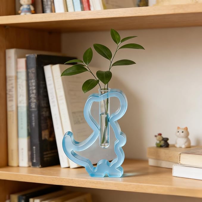 3 Pcs Animal Silicone Vase Molds for Resin Casting, lyfLux Cat Elephant Dinosaur Design Epoxy Molds Set with 8 Test Tubes, Hydroponic Plant Propagation Station & Desktop Decor DIY Crafts