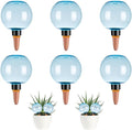 6 Pack Self Watering Globes 17oz Large Plant Watering Globes Top Fill, Self Water Planter Insert Indoor/Outdoor Plastic Water Bulbs Slow Release Terracotta for Plants, Blue