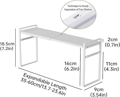 1pcs Small Narrow Tall Shelf for Windowsill Kitchen Organizer Window Sill Plant Shelf Stackable Shelves Bathroom Sill Thin Shelves for Narrow Spaces Counter Top Racks (White)