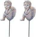 MUAMAX Decorative Angel Garden Stakes 2 Pack Miniature Angel Fairy Garden Angel Ornaments Small Angel Memorial Statue Fairy Garden Accessories