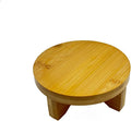Short Round Wooden Plant Stand Indoor Desktop Flower Pedestal Stand Wood Decor Risers for Small Plants Display(4.5 Inch)