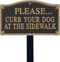 SmartSign Please Curb Your Dog at The Sidewalk Sign for Yard, Curb Your Dog Garden Plaque | 5.75" x 9.5" Aluminum Plaque with 18" Black Lawn Stake, Made in USA