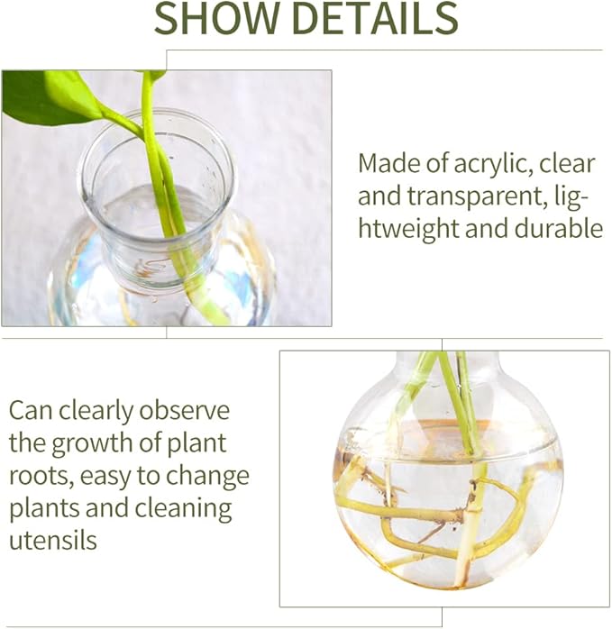 6PCs Transparent Vase for Hydroponic Silicone Epoxy Resin Mold,Clear Plastic Bottle for Propagation Station,Home Desktop Decoration
