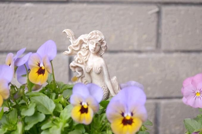 MUAMAX Miniature Mermaid Garden Stakes Fairy Garden Decorative Figurines Accessories Planter Flower Pot Outdoor Yard Decor Micro Landscape Ornaments Succulent Decorations…