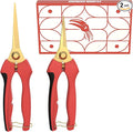 FLORA GUARD Garden shears – 8.2" Straight Tip & 7.2" Curved Blade pruning shears for gardening, Great Christmas Gifts, ideal for Precise Trimming of Flowers, Plants, and Garden Maintenance (2 Pack)