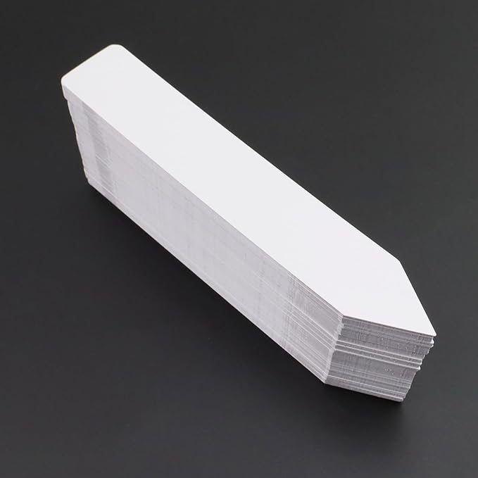 Quluxe 100 Pcs 6 Inch Seed Plant Tags Markers White Garden Labels for Seedlings Garden Plant Name Tags
