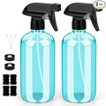 Bontip Glass Spray Bottle, Light Blue Glass Spray Bottle Set & Accessories Refillable for Plants Window Cleaners Aromatherapy Facial hydration Watering Flowers Hair Care (2 Pack/16oz) (Light Blue)