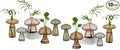 Glasseam Colored Mushroom Plant Terrarium: Glasseam Hand-Blown Glass Propagation Stations - Small Hydroponic Jars for Home Table Window Autumn Decor - Gifts for Plant Lovers (10Pcs)