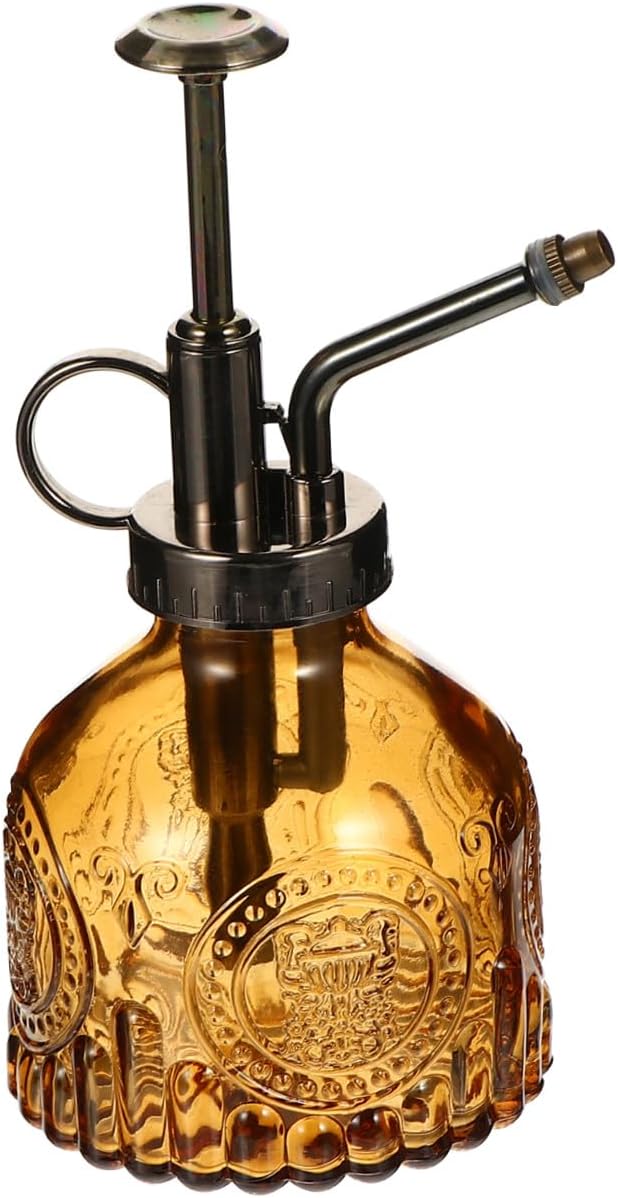 Mikikit Embossed Glass Water Sprayer Bottle Misting Sprinkler for Lawn Plant Watering Device