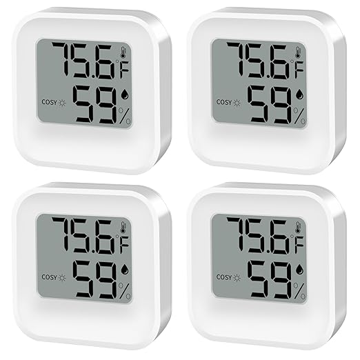 Digital Hygrometer Thermometer for Room Temperature Humidity Meter Indoor Thermometer Accuracy Calibration LCD Temperature Sensor, Bedroom, Baby Room, Office, Greenhouse, Cellar