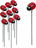 Garden Stakes Decor,10Pcs Garden Stakes Decorative Outdoor Lawn Pathway Patio Plant Pot Art Stick Yard Art Decorations for Pot Lawn Patio Corridor Flower Bed Outdoor Plant (Ladybug)