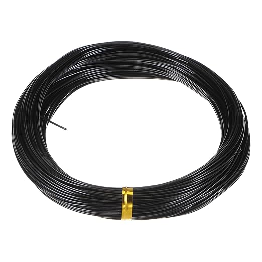 HARFINGTON Bonsai Training Wire 1mm Total 20mm 66 Feet Anodized Aluminum Wire Corrosion Resistant Garden Wire for Plants Bonsai Trees Shaping Bending Indoor, Black