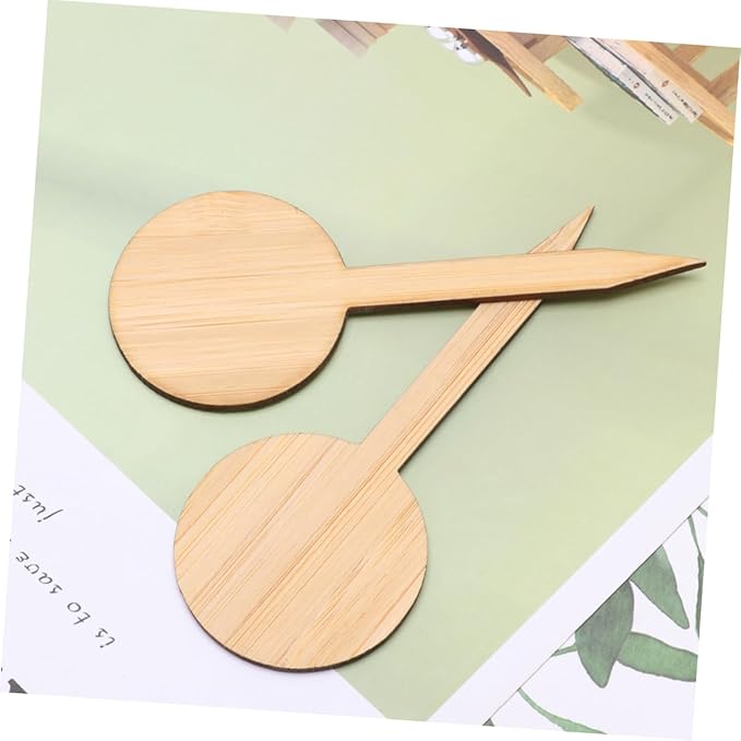 Kisangel 40pcs Miniature Plant Labels t Shape Plaque Ornaments for Gardening Easy Insertion Decorative Sign Round Design for Nursery Use