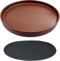 Yukfona Ceramic Plant Saucer Pot Tray 12 Inch, Planter Saucers 4 5 6 7 8 9 10 11 12 13 Inch for Indoors Outdoor, Durable Sturdy Flower Drainage drip Water Tray for Glazed Pots Base (12.7 Inch-Brown)