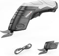 NANWEI Electric Scissors Cordless, Type-C Rechargeable Cardboard Cutter with 2 Blades, 4.2V High‑torque Motor, for Fabric Carpet Leather (Black)