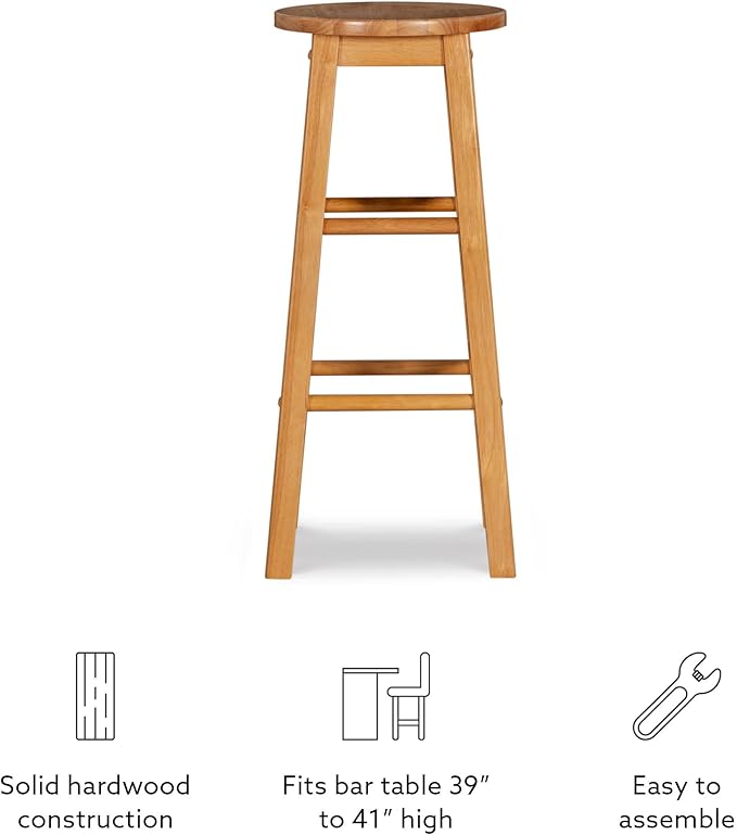 Linon 29-Inch Barstool With Round Seat