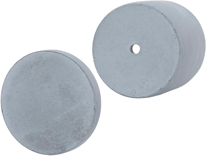 MyGift 4 Inch Unglazed Gray Concrete Planter, Cylindrical Cactus Herb Succulent Planter Pots with Removable Drainage Trays, Set of 4