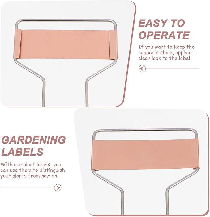 15pcs Copper Plant Labels Stakes Metal Garden Tags for Outdoor Gardening, 6-inch Potting Nursery Flower Markers Sturdy Decorative Plant Signs