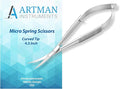 ARTMAN INSTRUMENTS Micro Scissors 4.5” Curved – Spring Action Precision Squeeze Scissors for Embroidery, Sewing, Crafts, Eyebrow Trimming & Stitch Cutting