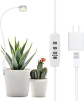 Grow Lights for Indoor Plants, Clip on Full Spectrum Plant Light, Plant Grow Lights Indoor with Adjustable Gooseneck and 10-Level Dimming, 3/9/12H Timer for Office Home (1 Pack)