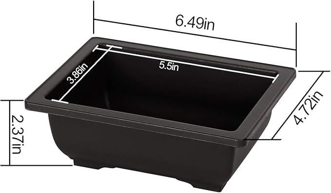 KINJOEK 20 PCS 6.5 Inch Bonsai Training Pots, Rectangular Plastic Bonsai Pots, Flower Succulent Pots Container for Garden, Indoor, Home Decorative