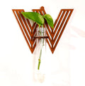 Wood Letter Wall Propagation Station Lightweight Decorative Plant Holder for Small Cuttings, Letter W Removable Adhesive Wall Decor for Bedroom, Nursery, Office
