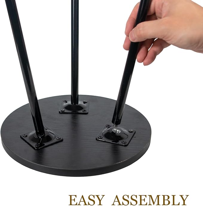 ARTORA RTORA Indoor Plant Stand, Mid Century Wood Plant Stool Adjustable Corner Tall Plant Sand Wooden Small Round End Table 18 Inch Plant Holder for Flower Pots Modern Home Decor (Black)