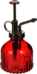 Mikikit Portable Refillable Glass Plant Mister Vintage Embossed Water Spray Bottle for Indoor and Outdoor Gardening Easy to Use for Plant Care and Flower Watering
