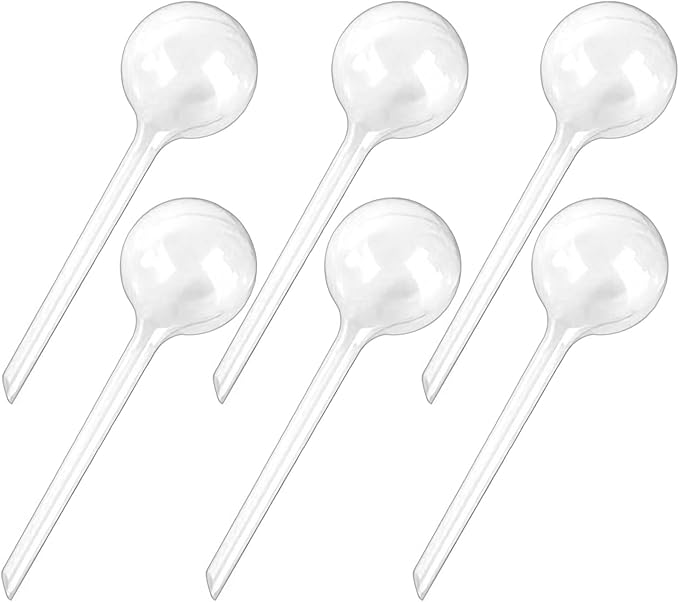 Plant Watering Globes, Self Watering Bulbs for Indoor & Outdoor Plants, Plastic Self-Watering Balls Automatic Water Irrigation Device (Clear, Large 6 Pack)